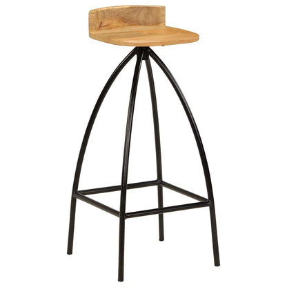 vidaXL Bar Stools 2 pcs Solid Mango Wood - Brown - 40 x 40 x 82 cm