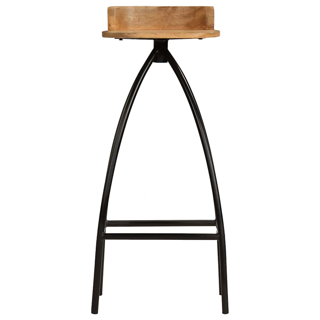 vidaXL Bar Stools 2 pcs Solid Mango Wood - Brown - 40 x 40 x 82 cm