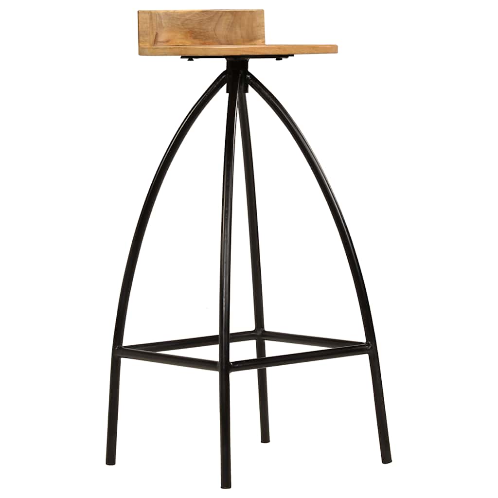 vidaXL Bar Stools 2 pcs Solid Mango Wood - Brown - 40 x 40 x 82 cm