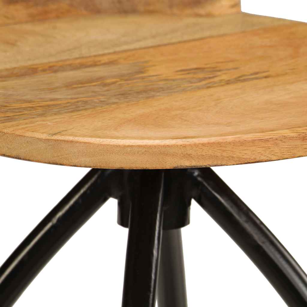 vidaXL Bar Stools 2 pcs Solid Mango Wood - Brown - 40 x 40 x 82 cm