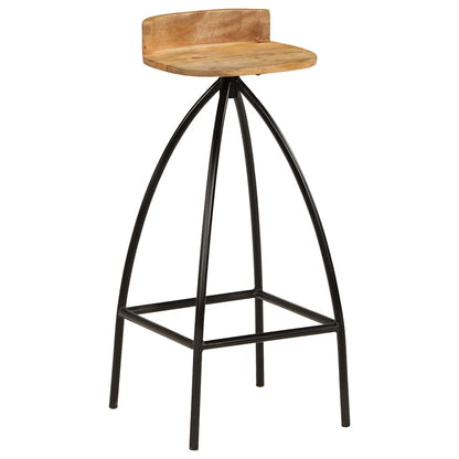 vidaXL Bar Stools 2 pcs Solid Mango Wood - Brown - 40 x 40 x 82 cm