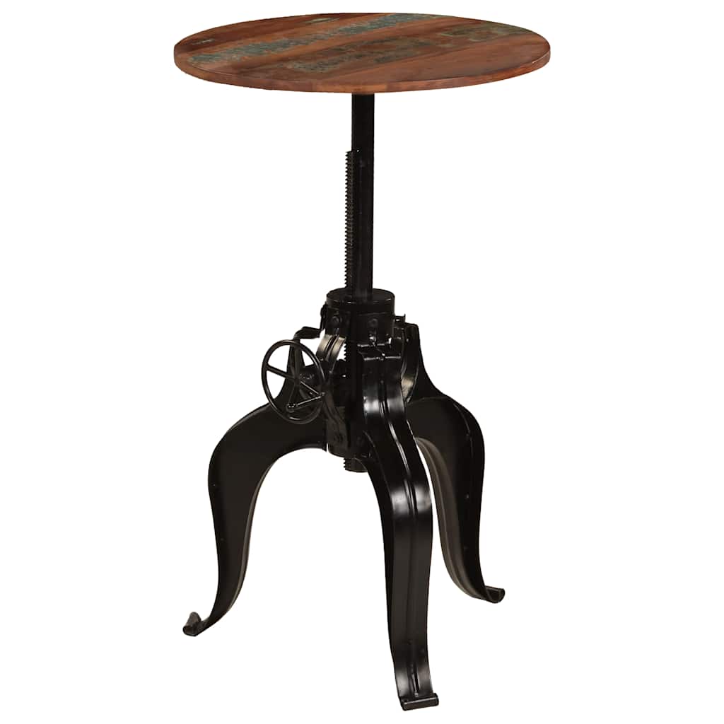 245267 vidaXL Bar Table Solid Reclaimed Wood 60x(76-110) cm - Brown - 60 x 110 x 60 cm