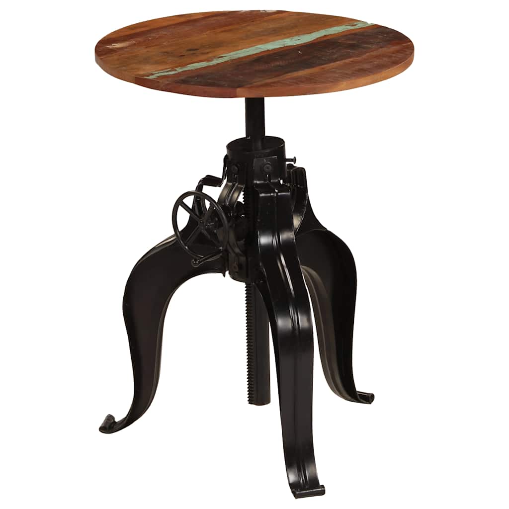 245267 vidaXL Bar Table Solid Reclaimed Wood 60x(76-110) cm - Brown - 60 x 110 x 60 cm