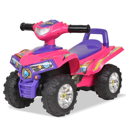 vidaXL Children's Ride-on ATV with Sound and Light Pink and Purple - Multicolour