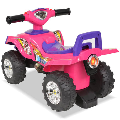 vidaXL Children's Ride-on ATV with Sound and Light Pink and Purple - Multicolour