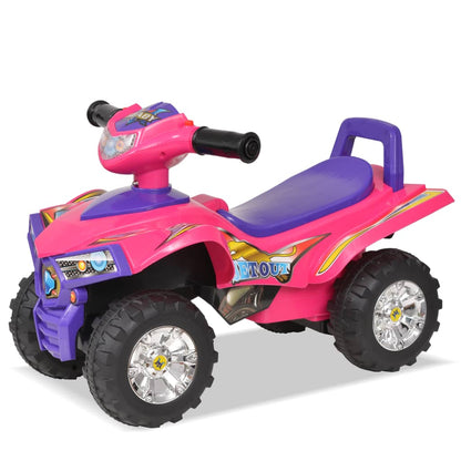 vidaXL Children's Ride-on ATV with Sound and Light Pink and Purple - Multicolour