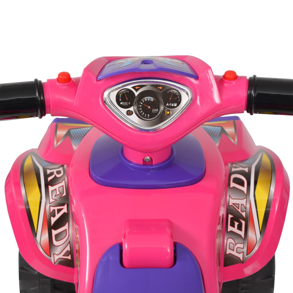 vidaXL Children's Ride-on ATV with Sound and Light Pink and Purple - Multicolour