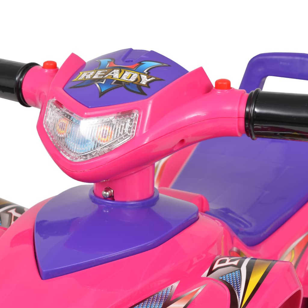 vidaXL Children's Ride-on ATV with Sound and Light Pink and Purple - Multicolour