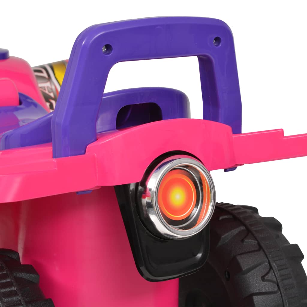 vidaXL Children's Ride-on ATV with Sound and Light Pink and Purple - Multicolour
