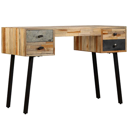 245402 vidaXL Writing Desk Solid Reclaimed Teak 110x50x76 cm - Multicolour