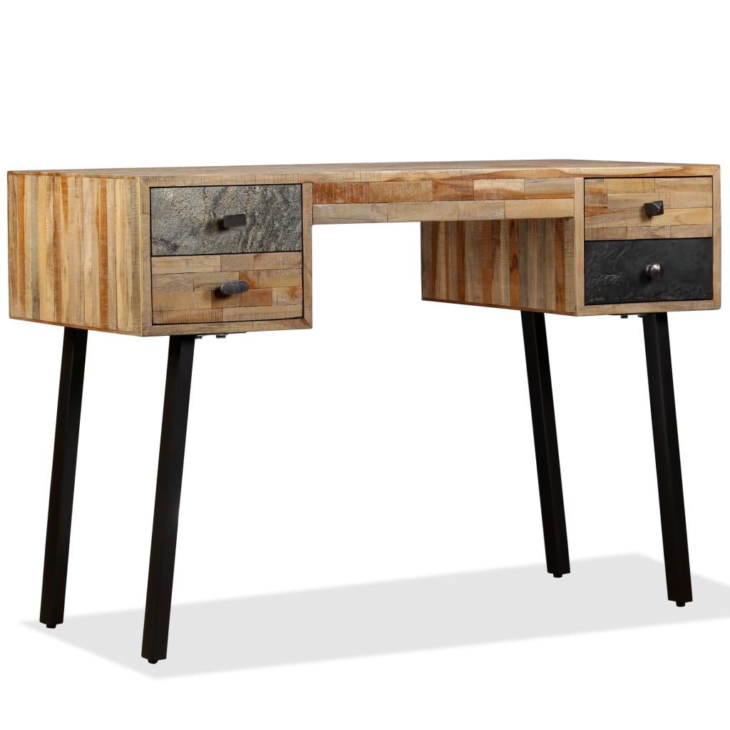 245402 vidaXL Writing Desk Solid Reclaimed Teak 110x50x76 cm - Multicolour