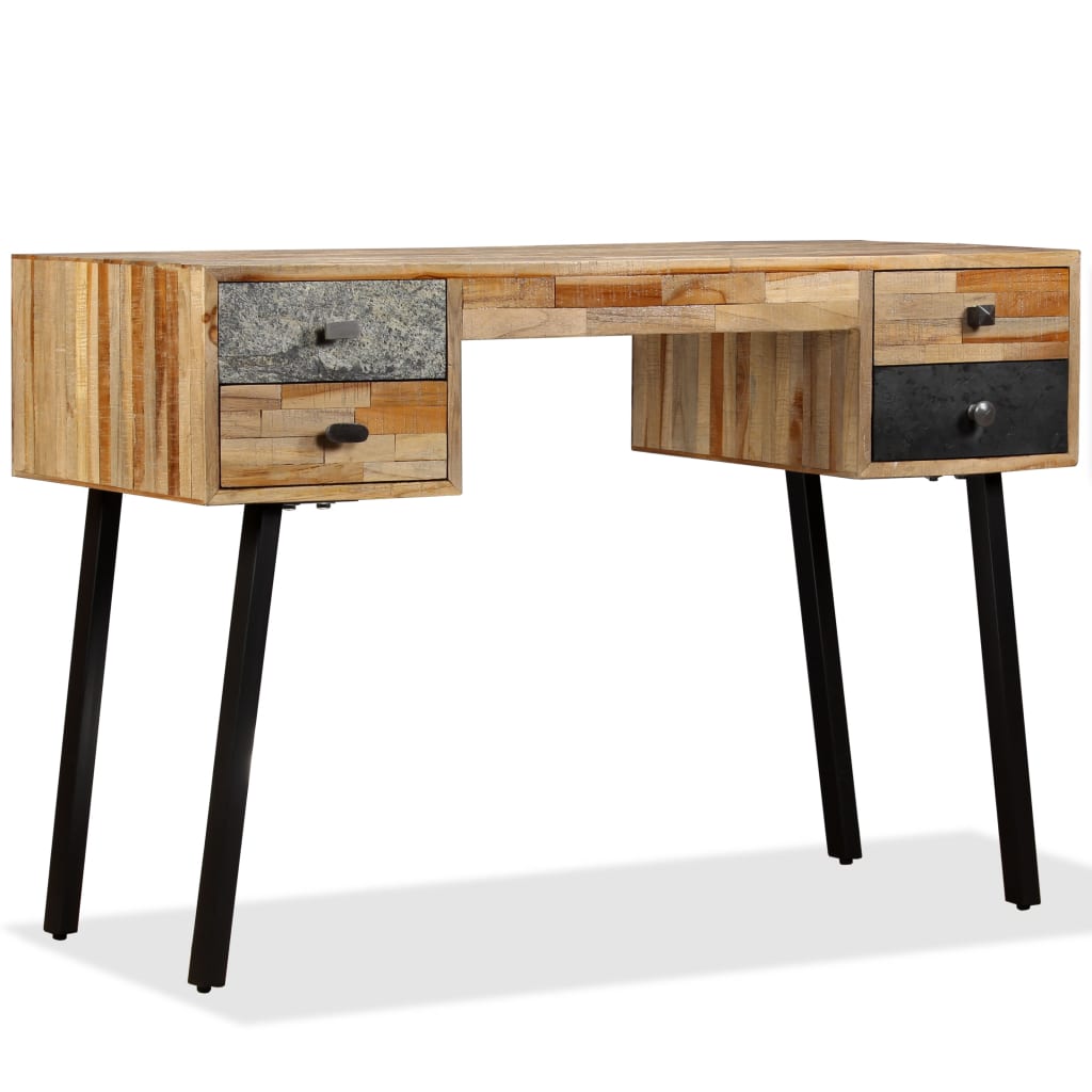 245402 vidaXL Writing Desk Solid Reclaimed Teak 110x50x76 cm - Multicolour