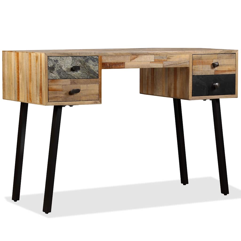 245402 vidaXL Writing Desk Solid Reclaimed Teak 110x50x76 cm - Multicolour