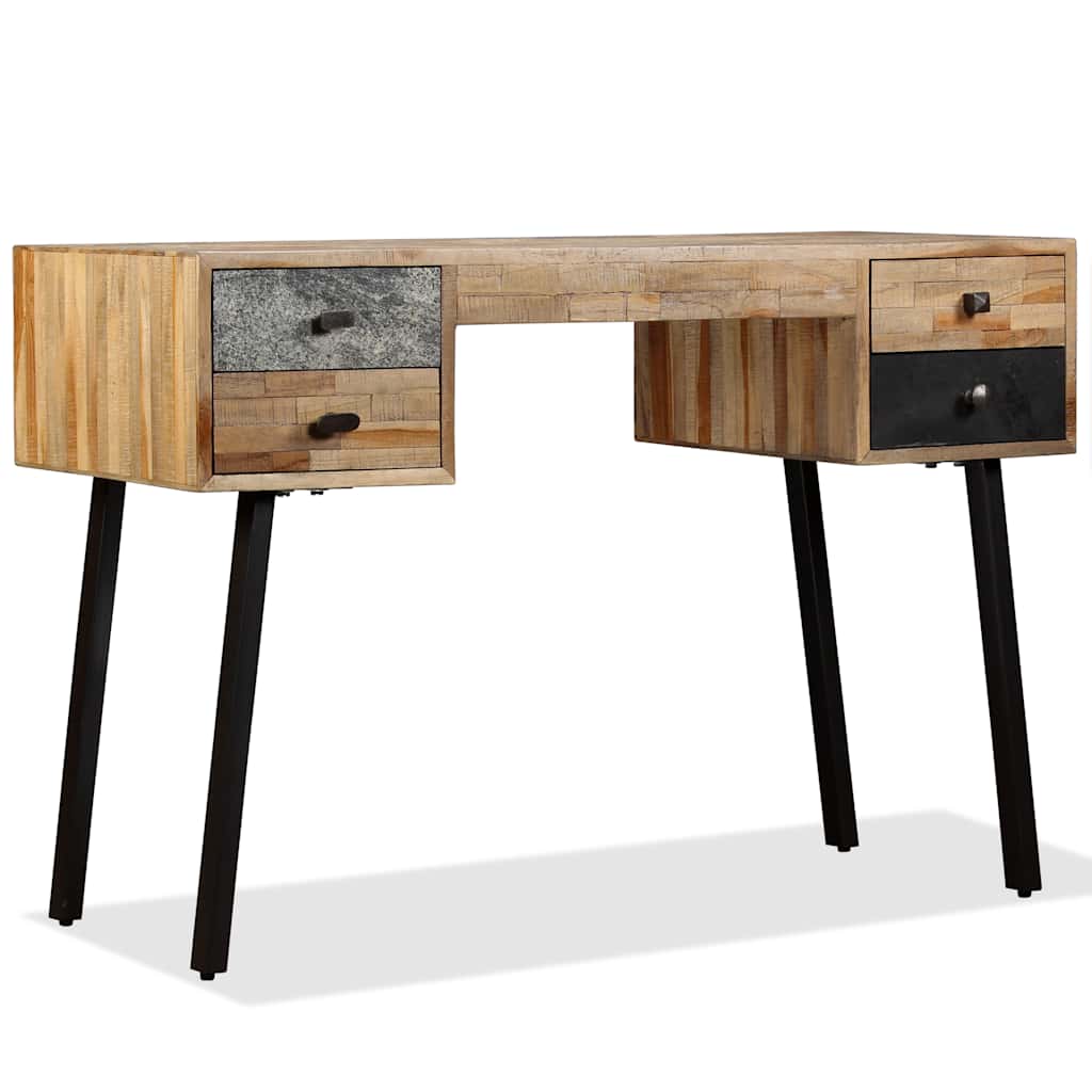 245402 vidaXL Writing Desk Solid Reclaimed Teak 110x50x76 cm - Multicolour