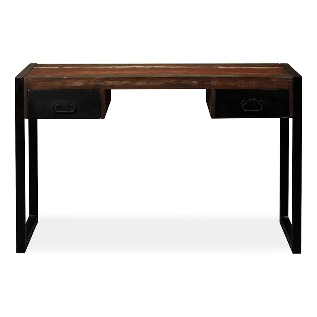 244905 vidaXL Desk with 2 Drawers Solid Reclaimed Wood 120x50x76 cm - Multicolour