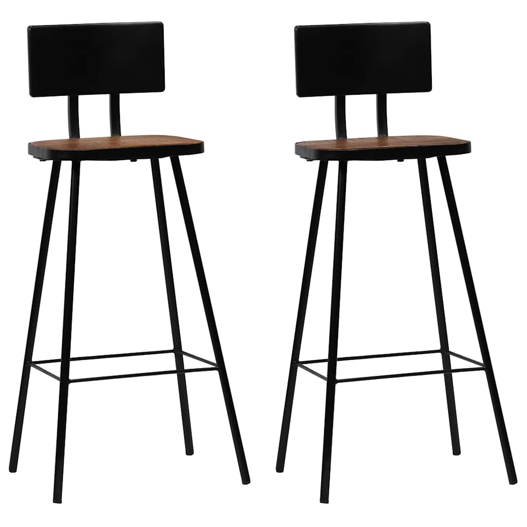 vidaXL Bar Stools 2 pcs Solid Reclaimed Wood - Brown - 45 x 36 x 99 cm