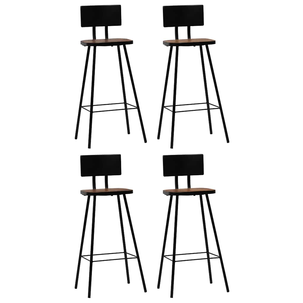 vidaXL Bar Stools 4 pcs Solid Reclaimed Wood - Brown - 45 x 36 x 99 cm