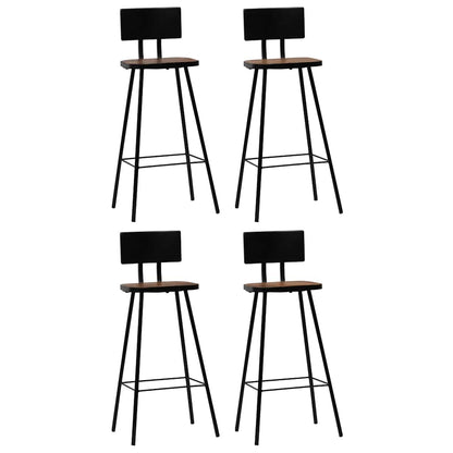 vidaXL Bar Stools 4 pcs Solid Reclaimed Wood - Brown - 45 x 36 x 99 cm