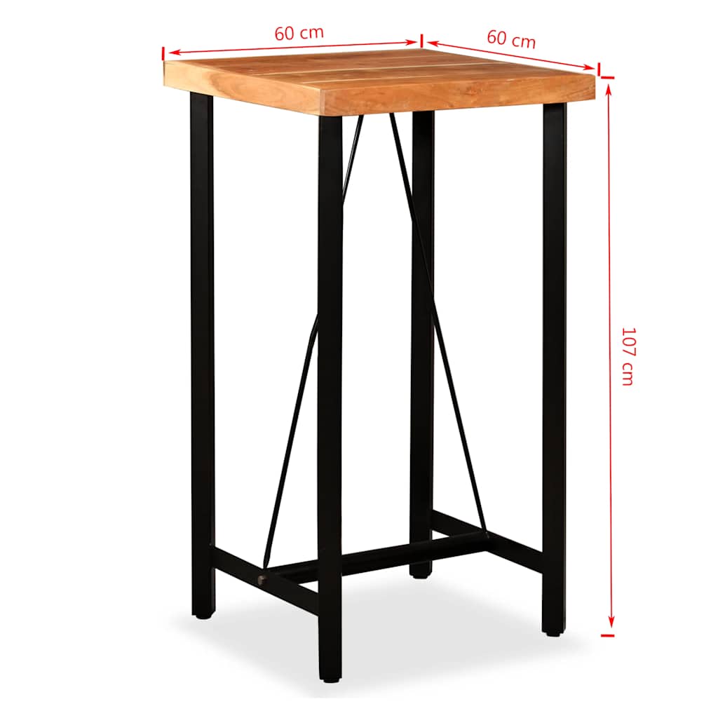 245435 vidaXL Bar Table Solid Acacia Wood 60x60x107 cm - Brown