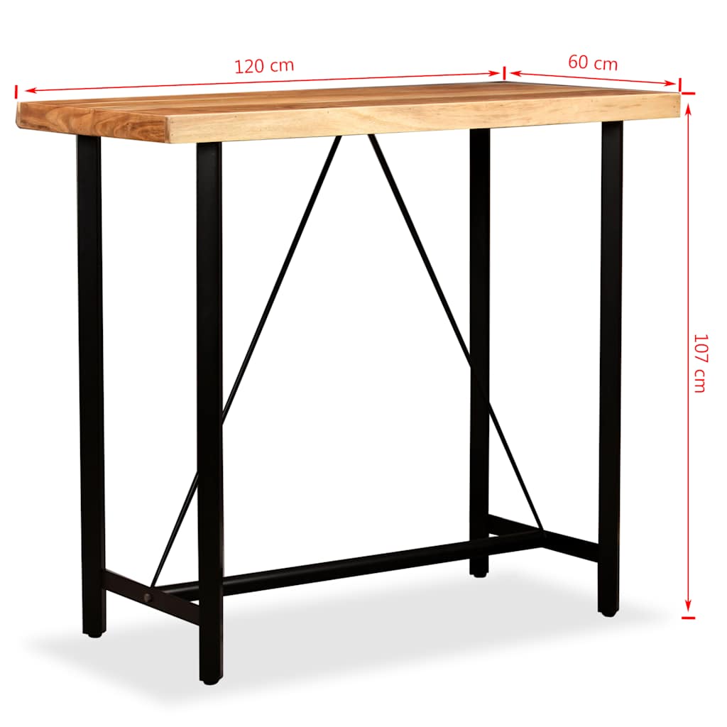 245436 vidaXL Bar Table Solid Acacia Wood 120x60x107 cm - Brown