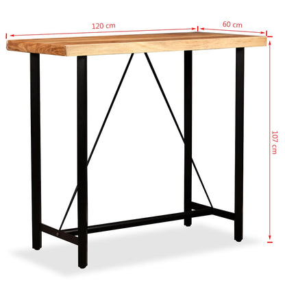 245436 vidaXL Bar Table Solid Acacia Wood 120x60x107 cm - Brown