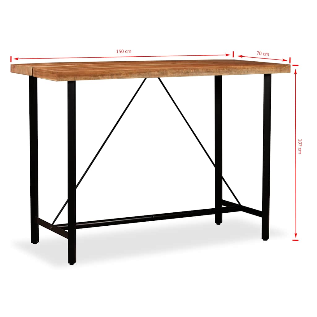 245437 vidaXL Bar Table Solid Acacia Wood 150x70x107 cm - Brown