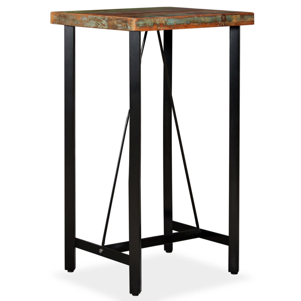 245439 vidaXL Bar Table Solid Reclaimed Wood 60x60x107 cm - Brown