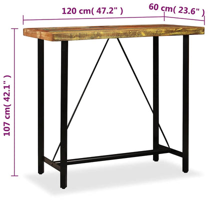 245440 vidaXL Bar Table Solid Reclaimed Wood 120x60x107 cm - Brown