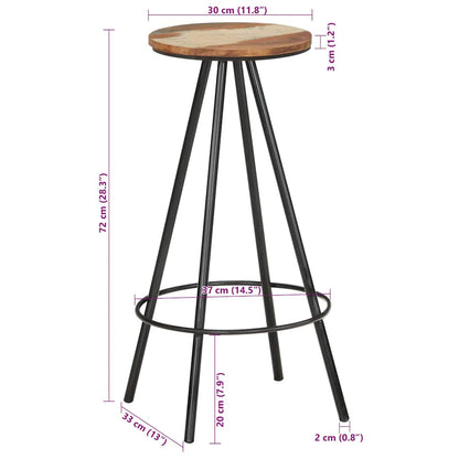 vidaXL Bar Stools 4 pcs Solid Reclaimed Wood - Brown - 30 x 76 x 30 cm