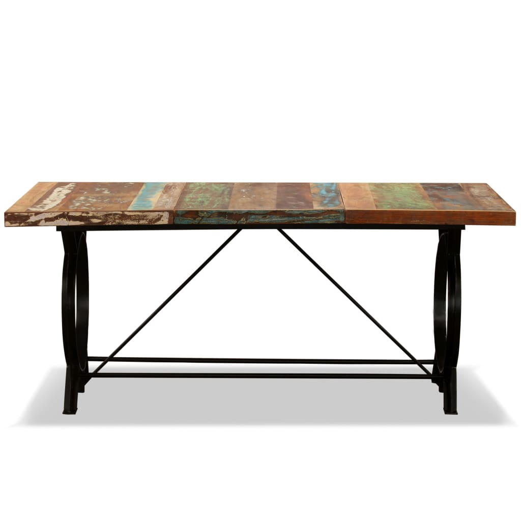 244800 vidaXL Dining Table Solid Reclaimed Wood 180 cm - Brown - 180 x 90 x 77 cm
