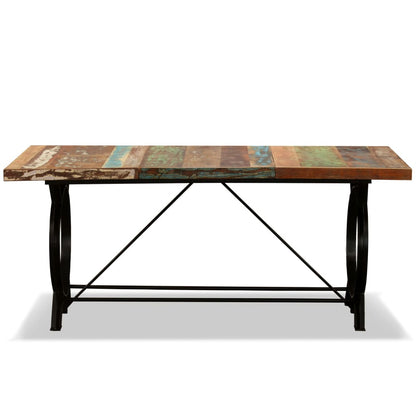 244800 vidaXL Dining Table Solid Reclaimed Wood 180 cm - Brown - 180 x 90 x 77 cm