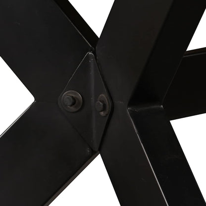244804 vidaXL Dining Table Solid Reclaimed Wood and Steel Cross 180 cm - Brown - 180 x 90 x 76 cm