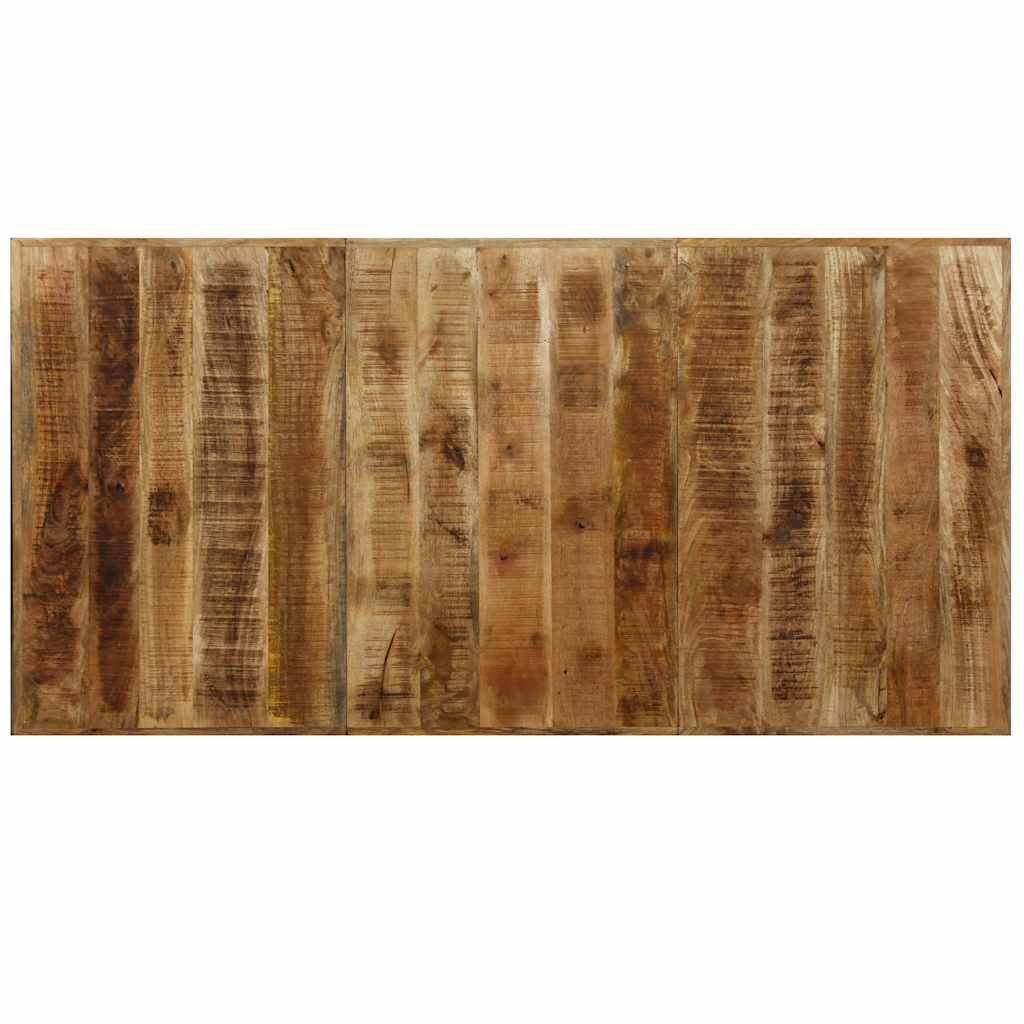 244805 vidaXL Dining Table Solid Mango Wood and Steel Cross 180 cm - Brown - 180 x 90 x 76 cm