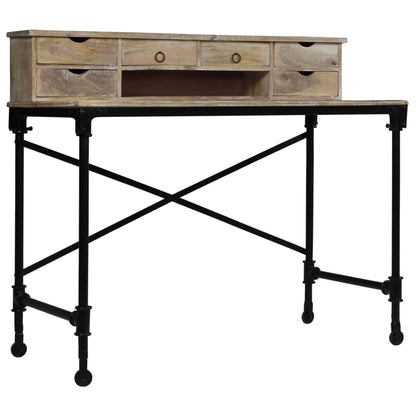 244947 vidaXL Writing Desk Solid Mango Wood and Steel 110x50x96 cm - Brown