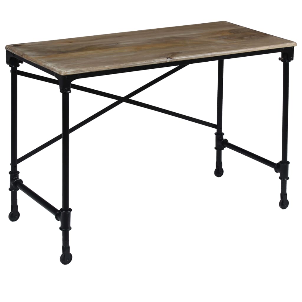 244947 vidaXL Writing Desk Solid Mango Wood and Steel 110x50x96 cm - Brown