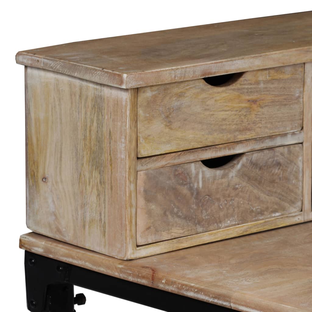 244947 vidaXL Writing Desk Solid Mango Wood and Steel 110x50x96 cm - Brown