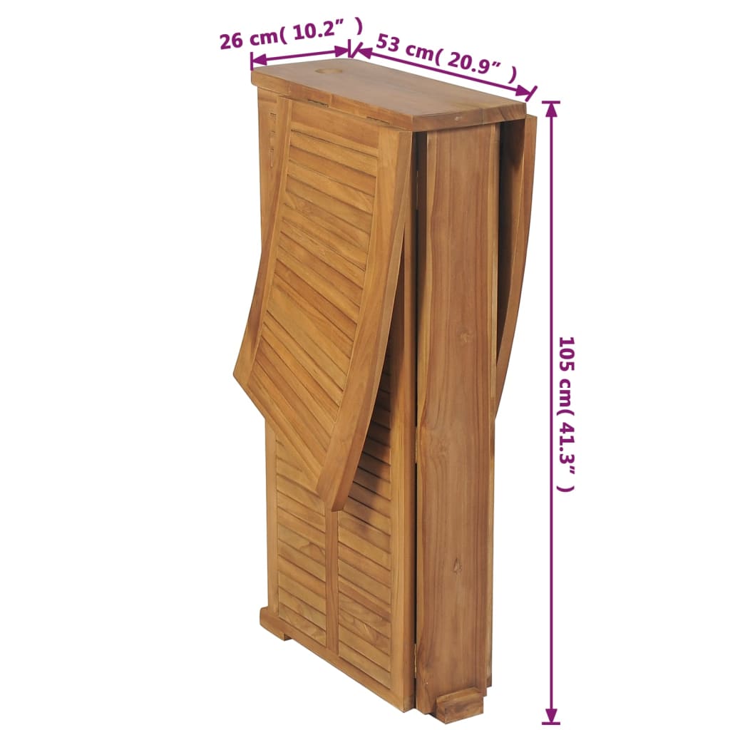 vidaXL Folding Bar Table 155x53x105 cm Solid Teak Wood - Brown