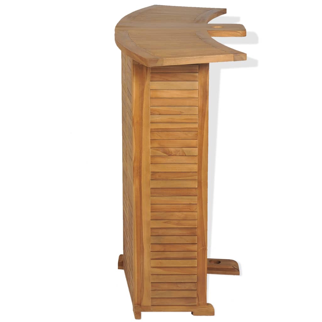vidaXL Folding Bar Table 155x53x105 cm Solid Teak Wood - Brown