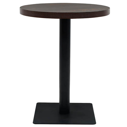 vidaXL Bistro Table MDF and Steel Round 60x75 cm Dark Ash - Brown - 60 x 75 x 60 cm