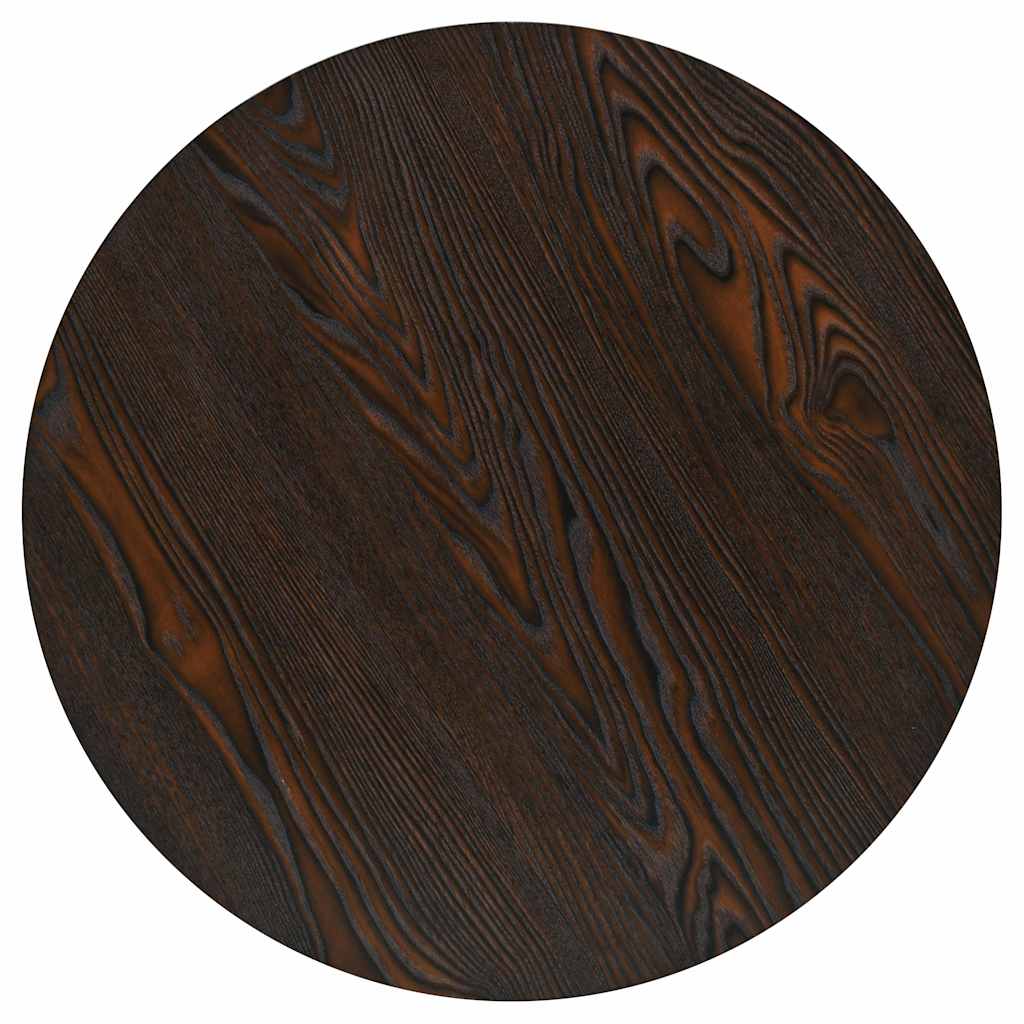 vidaXL Bistro Table MDF and Steel Round 60x75 cm Dark Ash - Brown - 60 x 75 x 60 cm