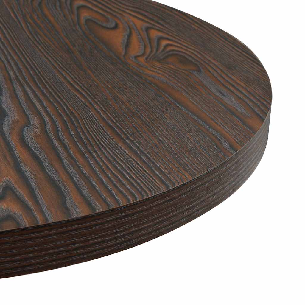 vidaXL Bistro Table MDF and Steel Round 60x75 cm Dark Ash - Brown - 60 x 75 x 60 cm