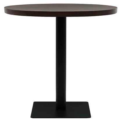 vidaXL Bistro Table MDF and Steel Round 80x75 cm Dark Ash - Brown - 80 x 75 x 80 cm