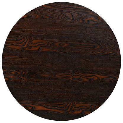 vidaXL Bistro Table MDF and Steel Round 80x75 cm Dark Ash - Brown - 80 x 75 x 80 cm