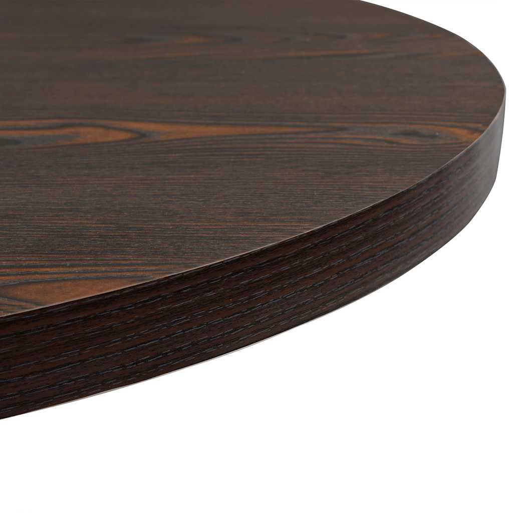 vidaXL Bistro Table MDF and Steel Round 80x75 cm Dark Ash - Brown - 80 x 75 x 80 cm