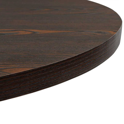 vidaXL Bistro Table MDF and Steel Round 80x75 cm Dark Ash - Brown - 80 x 75 x 80 cm