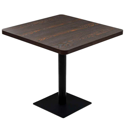 vidaXL Bistro Table MDF and Steel Square 80x80x75 cm Dark Ash - Brown