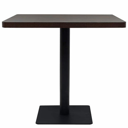 vidaXL Bistro Table MDF and Steel Square 80x80x75 cm Dark Ash - Brown