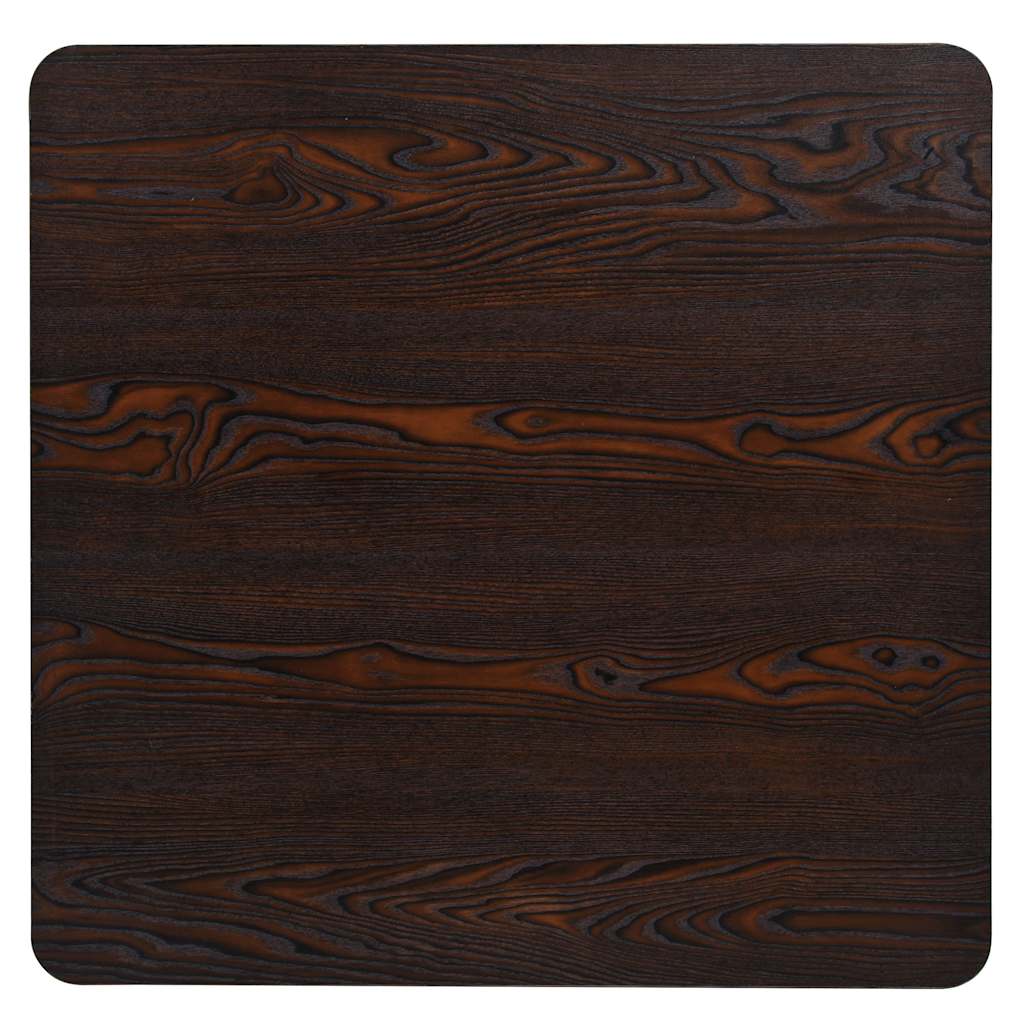 vidaXL Bistro Table MDF and Steel Square 80x80x75 cm Dark Ash - Brown