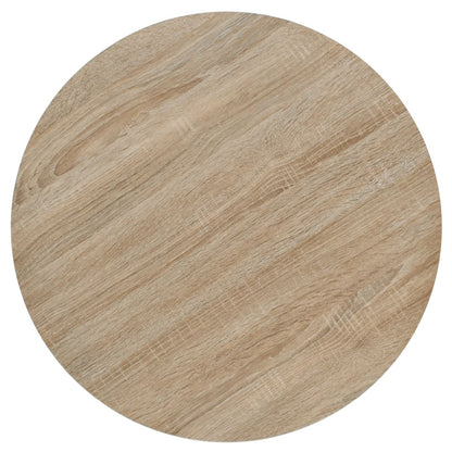 vidaXL Bistro Table MDF and Steel Round 60x75 cm Oak Colour - Beige - 60 x 75 x 60 cm