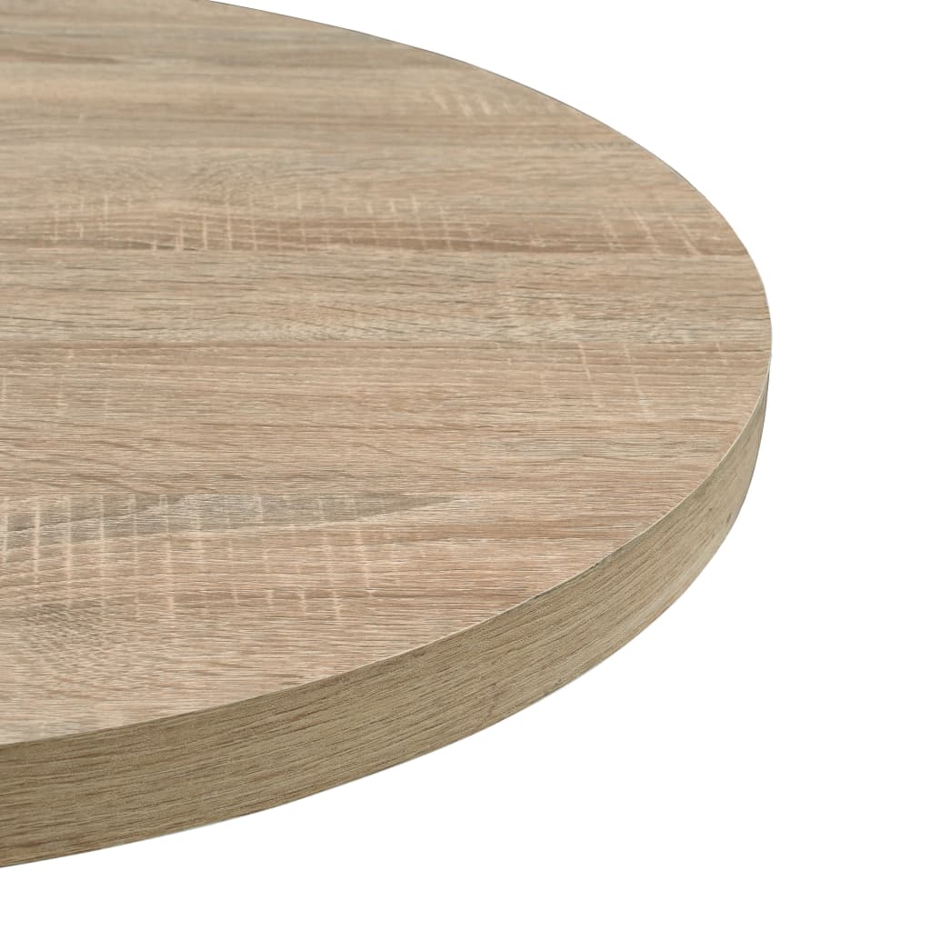 vidaXL Bistro Table MDF and Steel Round 60x75 cm Oak Colour - Beige - 60 x 75 x 60 cm